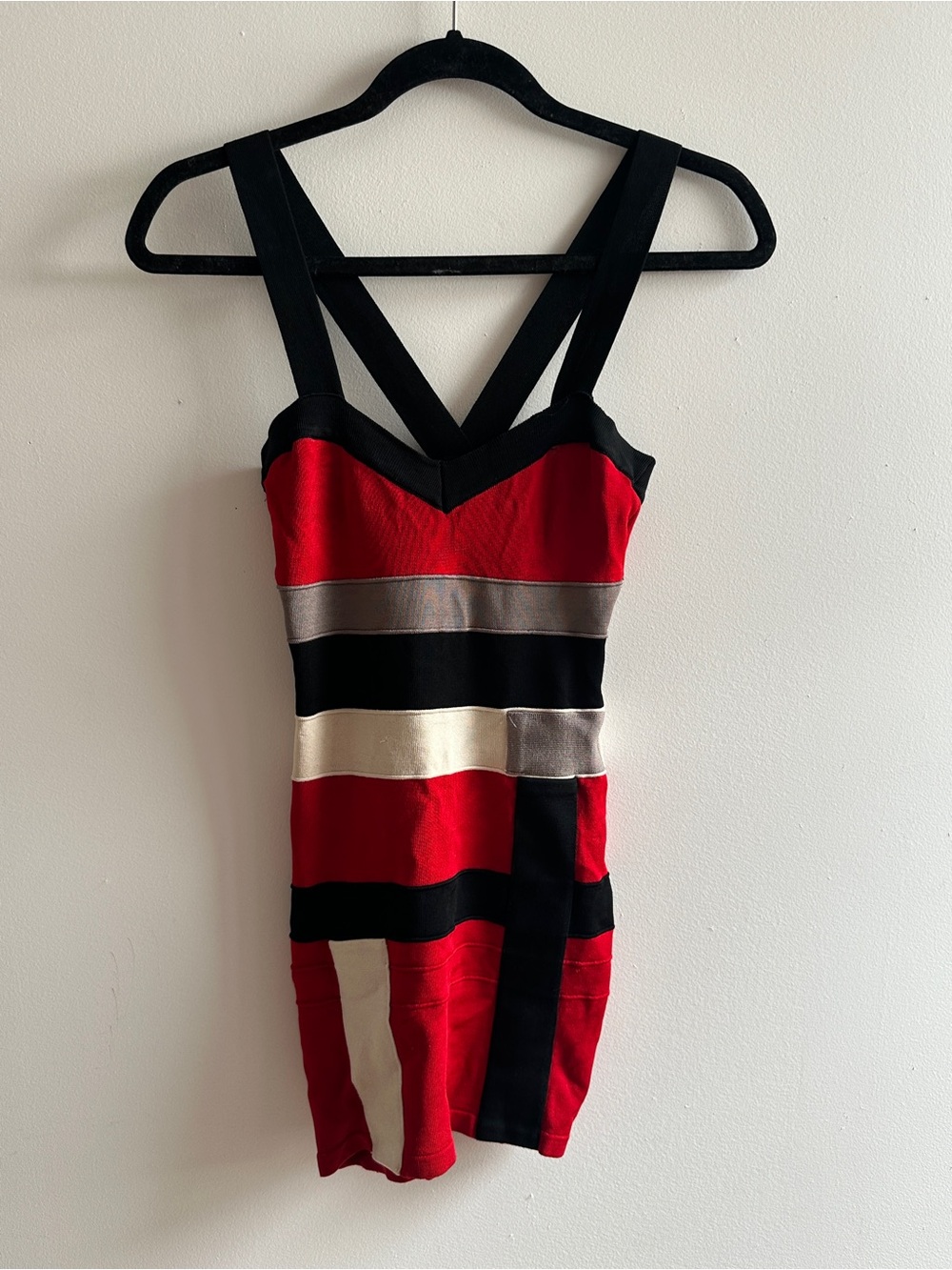 Bebe Red & Black Bandage Dress